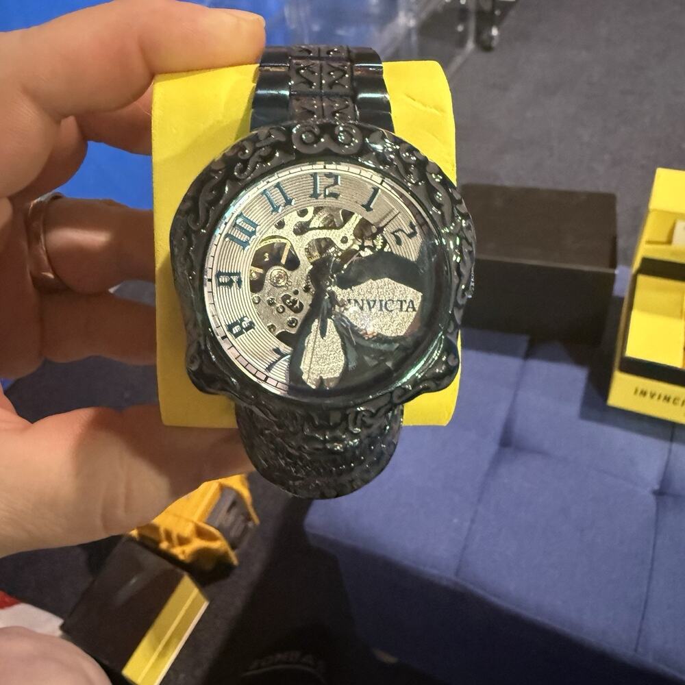 RARE Invicta Men's Artist Automatic Skull Movable Jaw Steel Green Watch-51mm